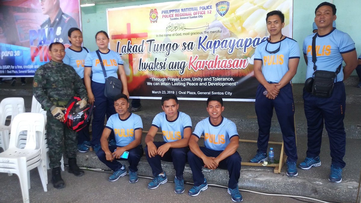 42ndsac's tweet photo. 42SAC personnel led by PSINSP WREN A PAGOLI participated in SALUBUNGAN/Unity Walk from  Queen Tuna Park going to Freedom Park Oval Plaza, General Santos City. The activity is a regionwide event organized by PRO12. https://t.co/9JihLdD2PL