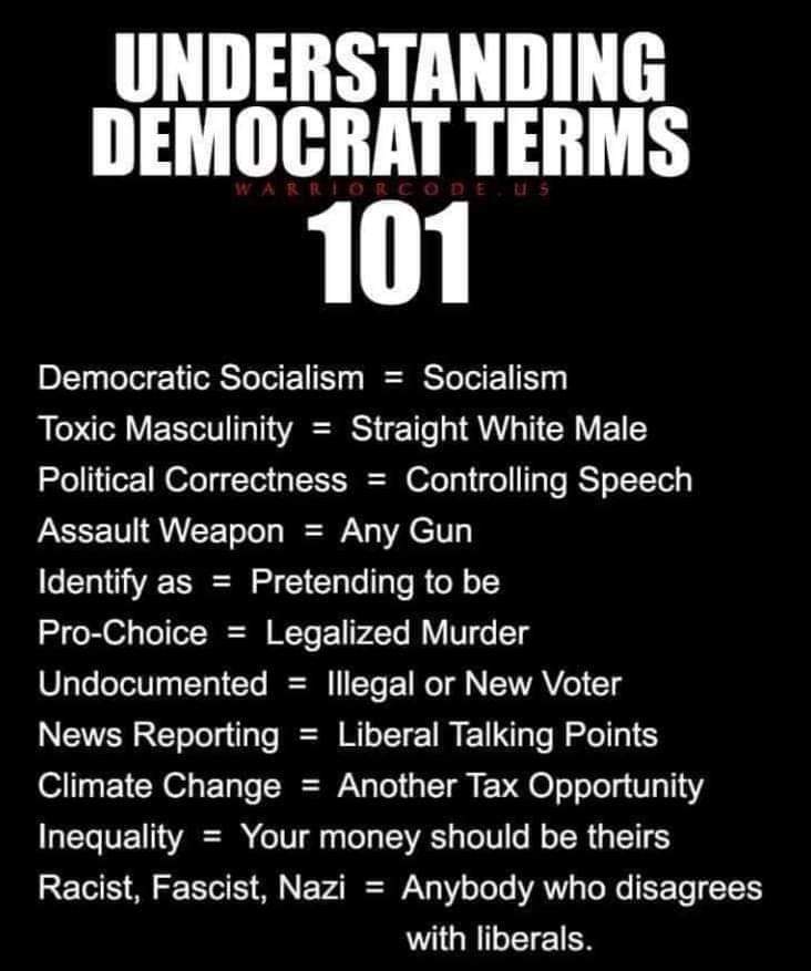 Understanding democratic terminology. For some reason, they think we can't figure it out.