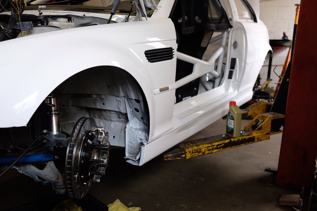 ChristinaYLam's tweet image. The new @stoptech C43 for E46 M3 installed on my racecar. This is some serious braking power. Look for this kit to be available later this year. #stoptech #brakelatefinishfirst #bmw #e46 #m3