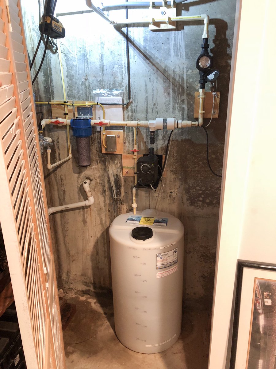 N_W_S_C's tweet photo. #Watertreatment #install of the day! A #ChemicalFeeder w/ 35 gal tank & #StaticMixer for #pH & #Corrosion control, a house #Sediment #Filter & a Constant #WaterPressure #WellPump System for a #HappyCustomer in #Maryland!
@grundfos #cleanwater #wateritswhatwedo #wellwater #water https://t.co/MGFD0Sg0KS