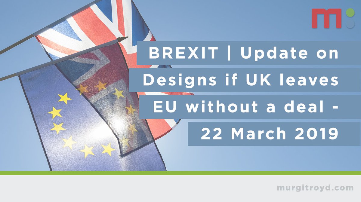 Murgitroyd's tweet image. 🇪🇺|🇬🇧 @The_IPO released guidance last Friday on changes to registered #designs, design rights and international designs if the #UK leaves the #EU without a deal. Head of Designs Wendy Crosby outlines the key points below. #Brexit #IP

Read more ➡️ ow.ly/EqU330o9BH8