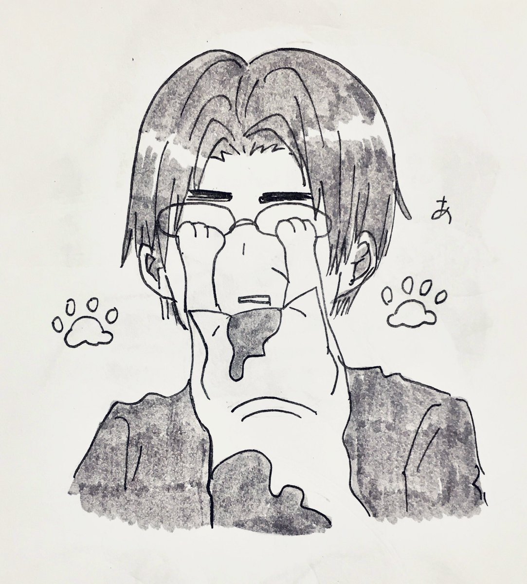 @normalbone_00 
猫に眼鏡をやられた沢ススムさん 