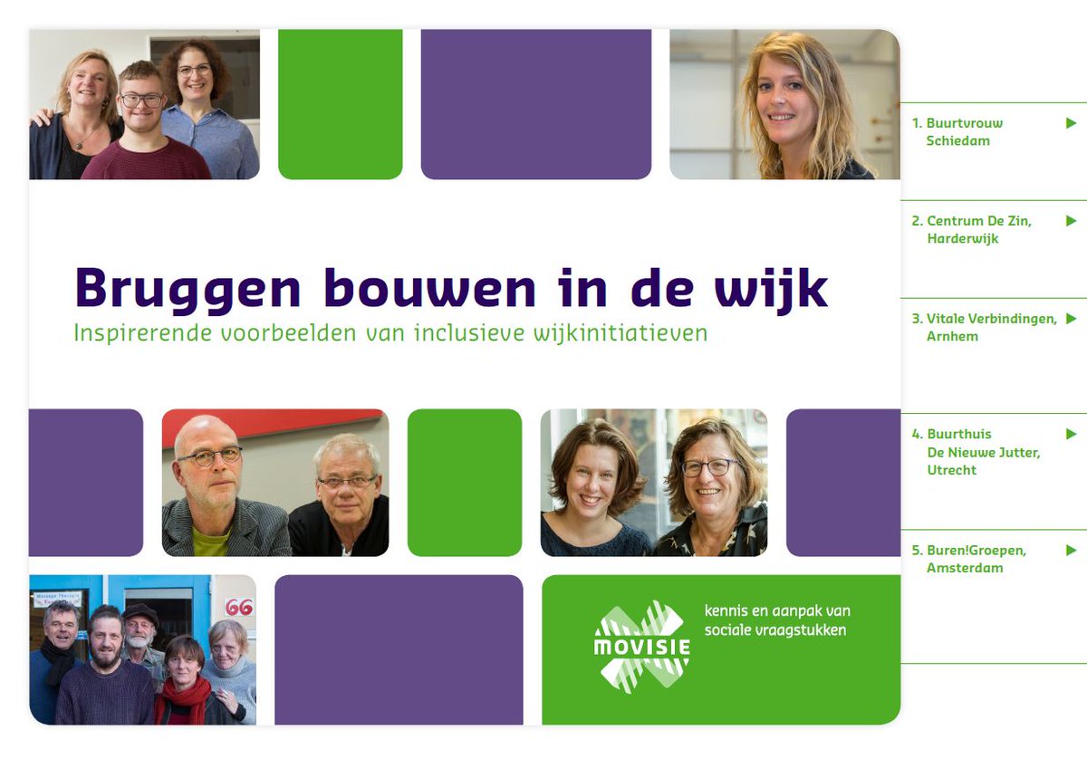 Hoe maak je #wijkinitiatieven inclusief? De nieuwe publicatie ’Bruggen bouwen in wijk’ licht vijf praktijksituaties uit. Hoe pakken initiatiefnemers het aan, wat werkt volgens hen en wat zijn aandachtspunten? bit.ly/2CBuenf