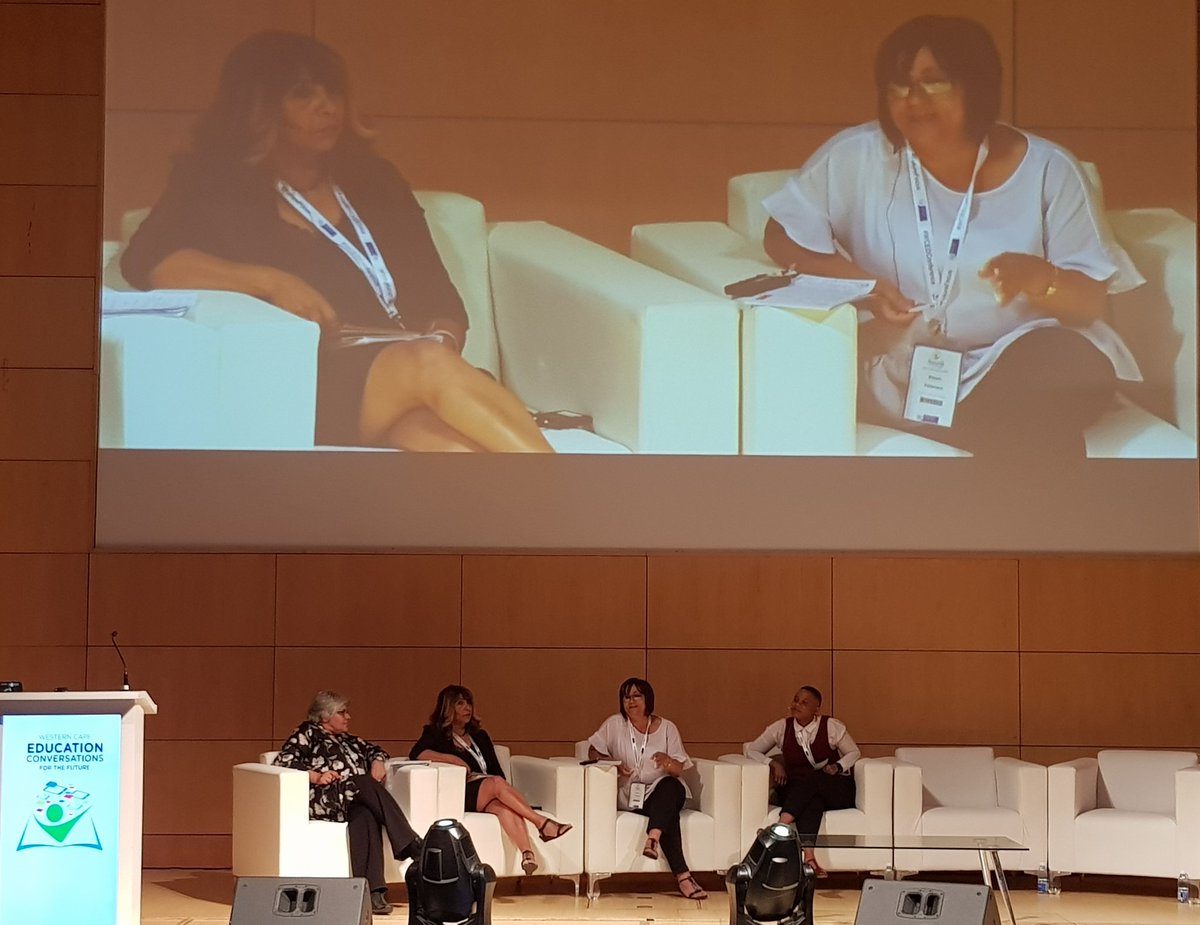 JayParbhoo's tweet photo. Conversations about #AfterSchoolProgrammes at #WCEDconference #Futurefocus with Jacqui Boulle of After School Game Changer, Dianne Morgan (Silikamva High), Dawn Petersen (Golden Grove) & Sibongile Khumalo of @LearningTrust. https://t.co/uByyX9iT5Y