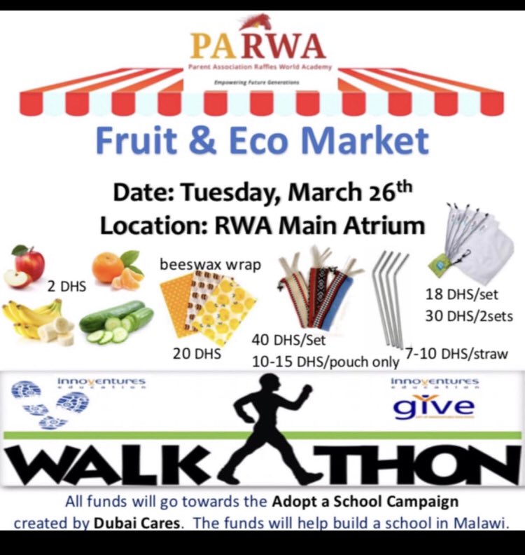 We are excited for the Walkathon tomorrow at RWA... come along and buy some items from our PARWA Market #walkathon #ecomarket