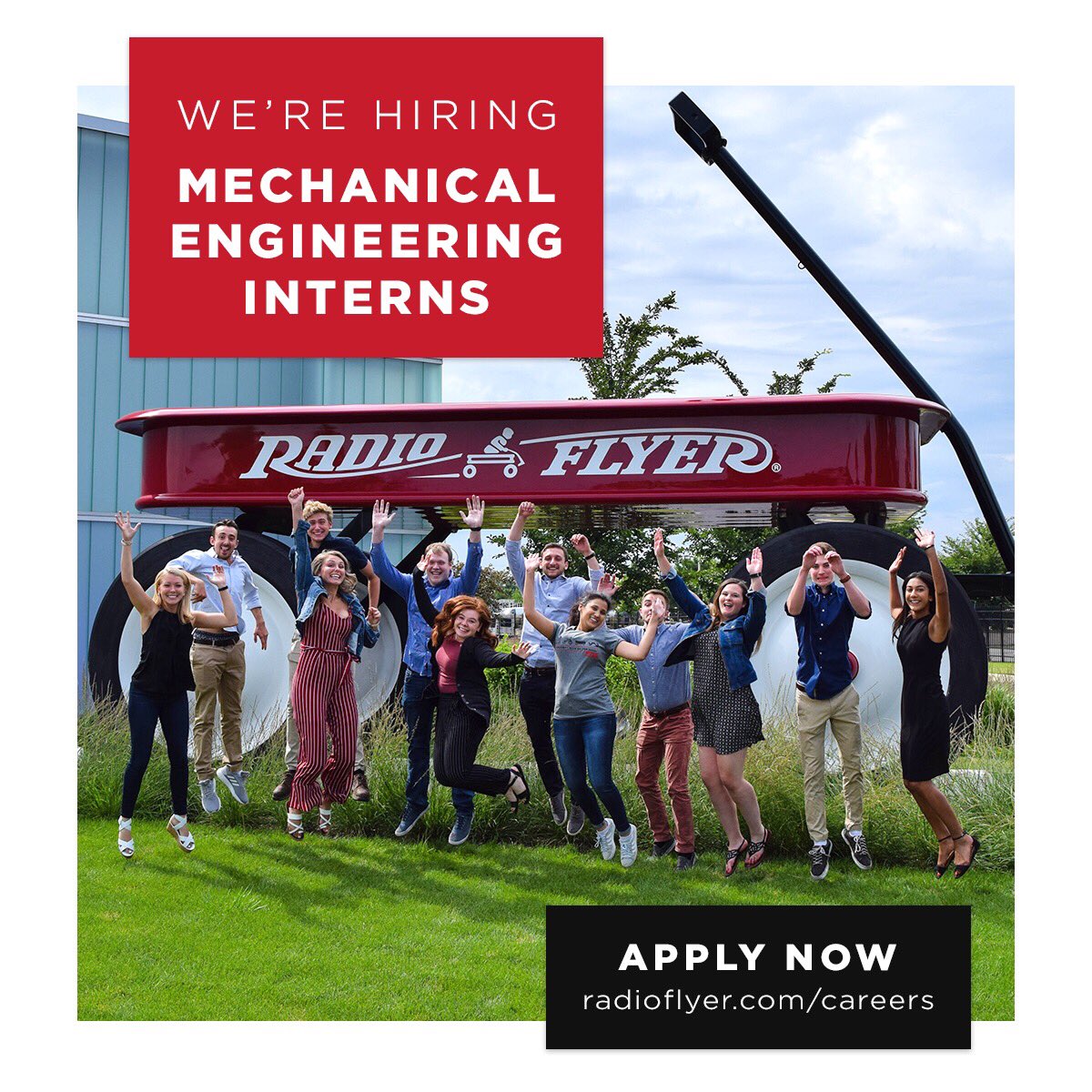 RadioFlyerJobs's tweet photo. We are looking for top talent to join our Summer 2019 Intern Program! Apply for our Mechanical Engineering Internship on https://t.co/HwcpWNeOoG today. #workgrowplay https://t.co/LrrUNLN5L3
