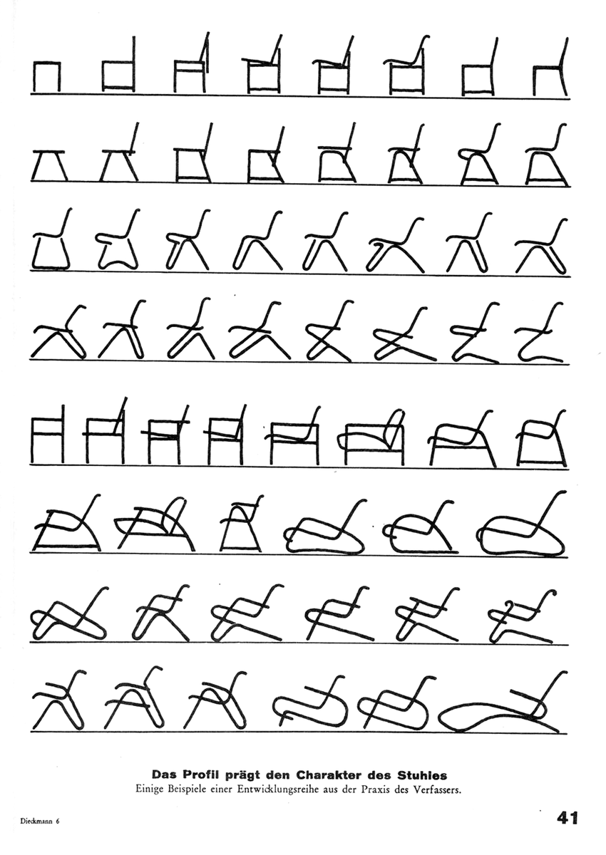 presentcorrect's tweet photo. Erich Dieckmann, design development of a metal tube chair. 
Bauhaus, 1931. https://t.co/1cm0BiOHI3