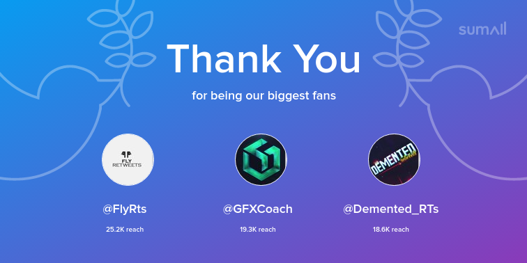 opalopagus's tweet photo. Our biggest fans this week: @FlyRts, @GFXCoach, @Demented_RTs. Thank you! via https://t.co/0SIwsaCqJC https://t.co/EkZFRIPoWn