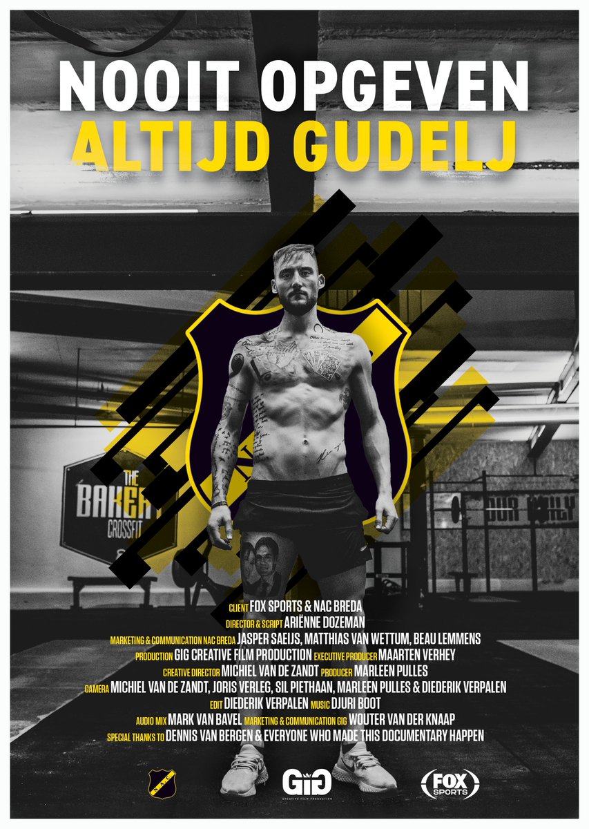 GIG_nl's tweet photo. Dit weekend bouwden wij onze studio om tot walk-in cinema voor de voorpremière van onze nieuwe @NACnl docu ‘Nooit Opgeven, Altijd Gudelj. Om deze mooie afsluiter van deze GIG te vieren overhandigden wij onze docu poster aan topsporter en topper Nemanja Gudelj.

#NAC #docu #NOAG https://t.co/P1QrfOdoft