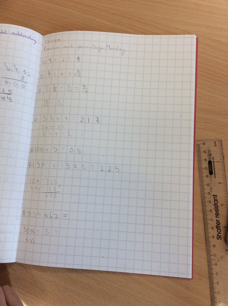 MackieHill's tweet image. Year 6 completing their weekly fractions and percentage revision. They’re getting so fast! #year6 #fractionsrule