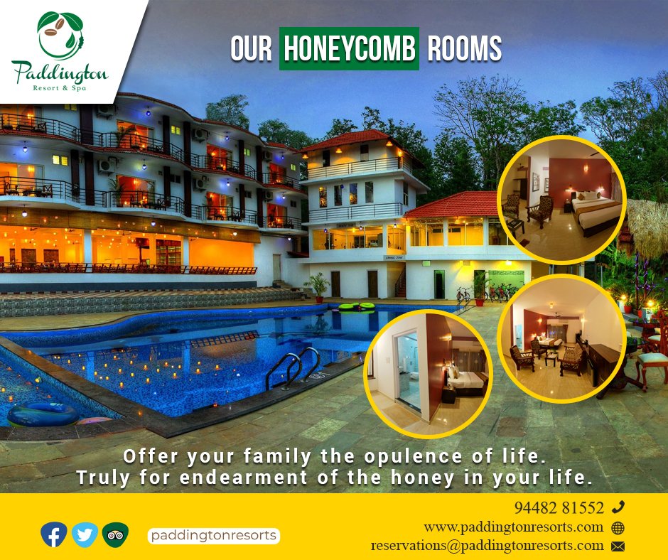Resortcoorg's tweet photo. Get a perfect weekend getaway at Coorg in Honeycomb rooms of #Paddington, #Coorg's finest luxury resort &amp; spa, providing best tour packages for your tryst with the beauty of the hills. #Kodagu #Travel #India #Madikeri #Vacation #Luxury #Resort #Spa #Tour #Tourist #Honeycomb https://t.co/uGBgDRQoaP