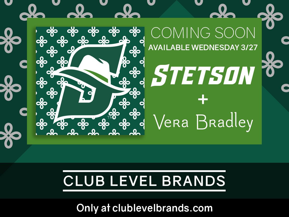 Coming soon! Stetson Athletics has partnered with Vera Bradley to bring Hatter Fans exciting new merchandise. Available this Wednesday at ClubLevelBrands.com! #WeAreStetson
