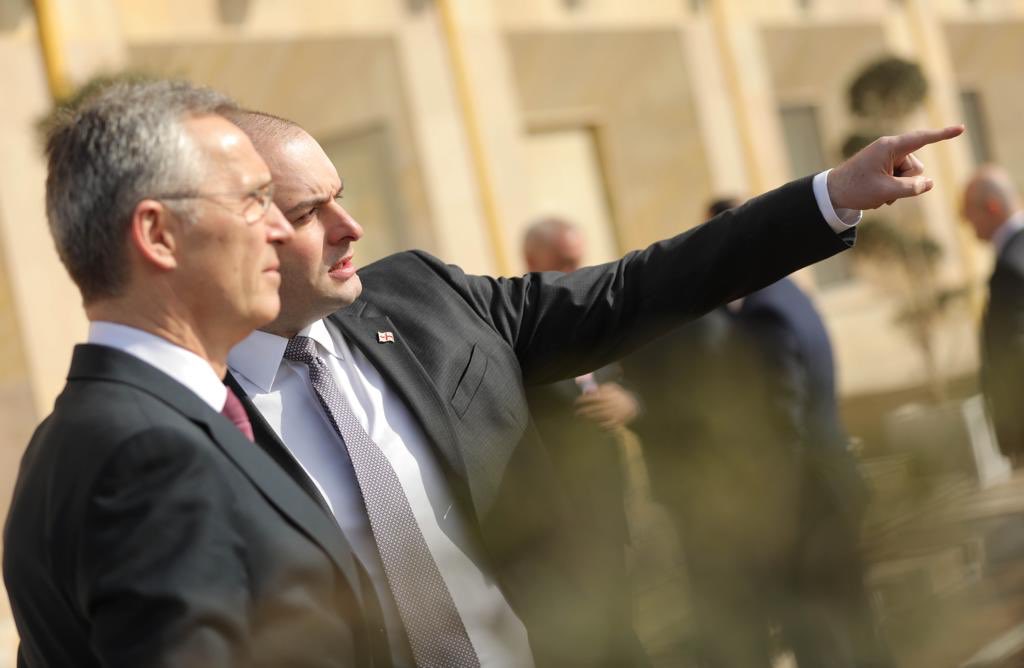 BakhtadzeMamuka's tweet photo. Glad to welcome #NATO Secretary General @jensstoltenberg to 🇬🇪. We are grateful for his continuous support of #Georgia's sovereignty&amp;territorial integrity, reforms &amp; Euro-Atlantic aspirations. This visit is another reiteration that NATO-🇬🇪 relations are on All Time High. https://t.co/zGQwUVBcQF