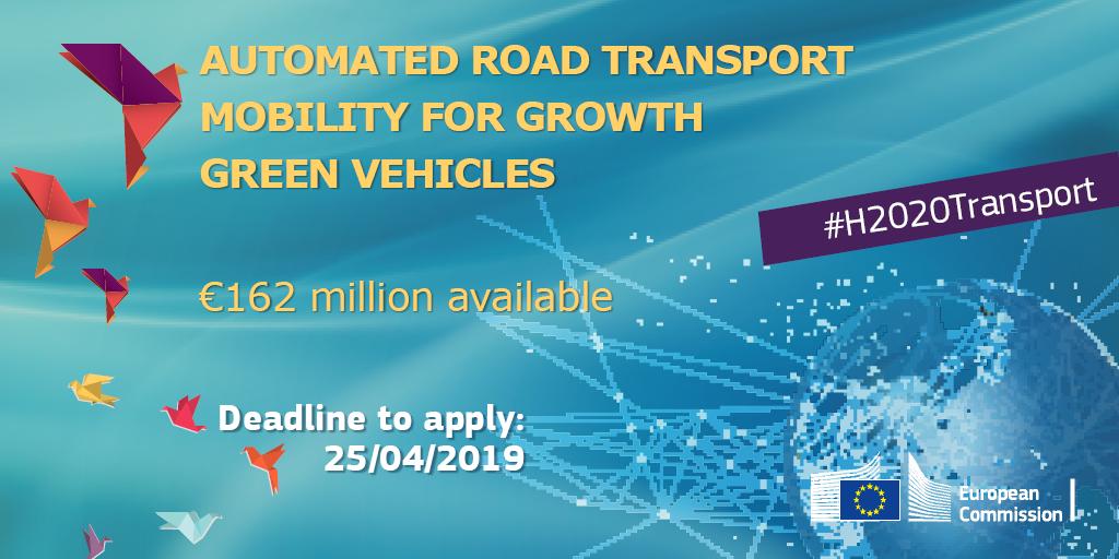 cinea_eu's tweet photo. 🚨Only one month left 👉🏻Apply by 25 April for €162 million available in #H2020Transport #funding for projects developing smart #transport and mobility solutions. Learn more and file your application now: https://t.co/jRj4MI4BQV https://t.co/L7FHn9IknL