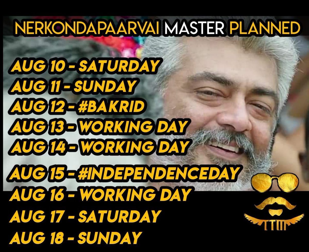 Master Planned....😎
#NKPJudgementOnAug10 
#NerkondapaarvaiFromAug10
#NerkondaPaarvai #ThalaAjith