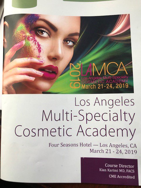 Excellent chance to hear the latest on face and body rejuvenation and to catch up with my USA colleagues.