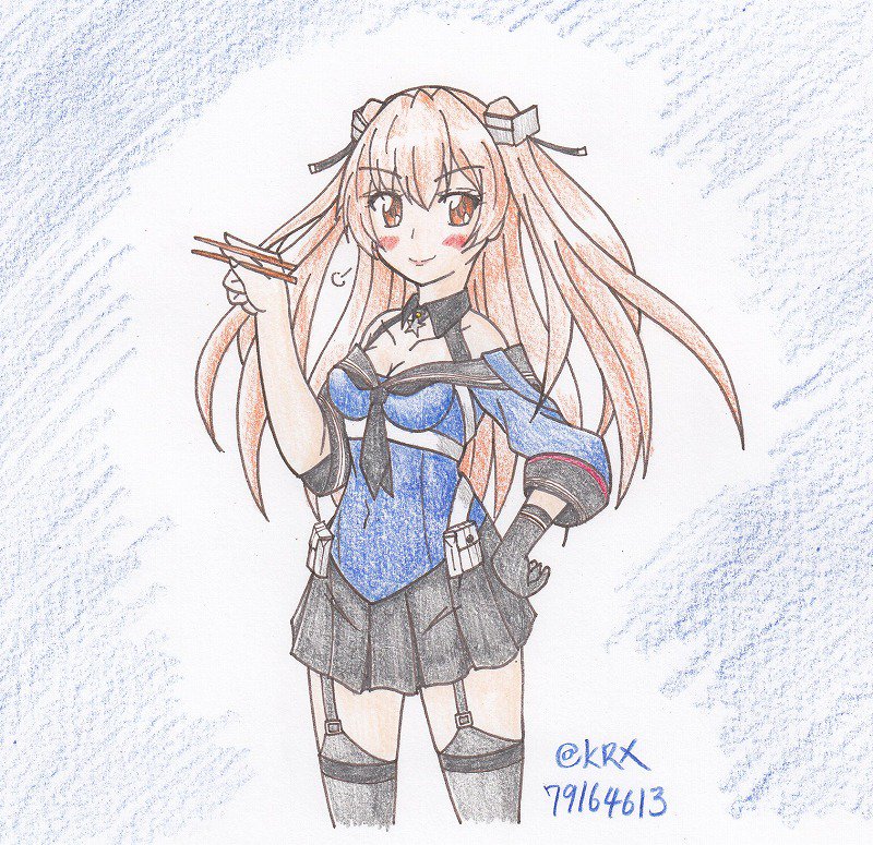 #艦これ版深夜の真剣お絵描き60分一本勝負
#艦これ版真剣お絵描き60分一本勝負_20190325
#ジョンストン
「練習の成果よ!」 