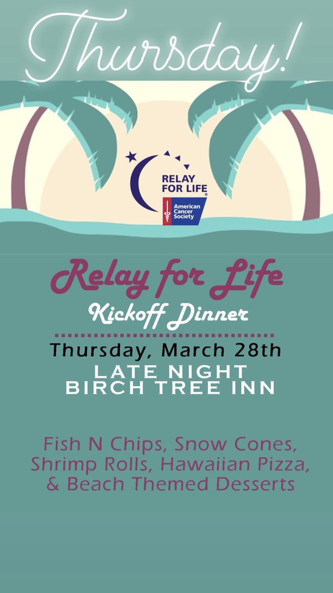 RamaRelay's tweet photo. Come to Late Night Thursday night and get excited for Relay for Life🤩🌴 #ramarelay #ramapocollege #RelayForLife #ramapodining #RCNJClublife https://t.co/AQGzy2vJKi