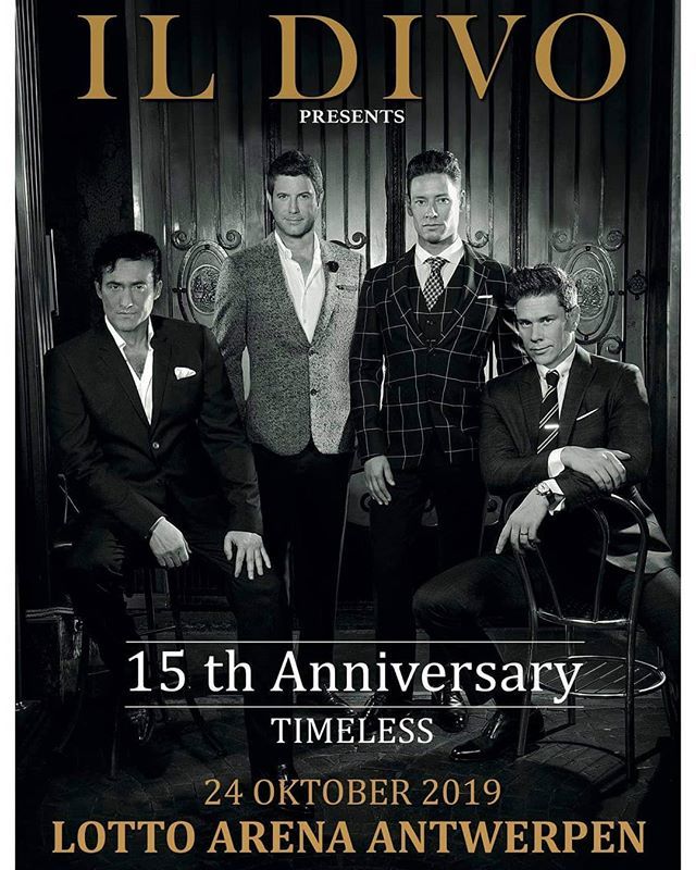 Il_Divo_Belgium's tweet photo. To make it "official" .
Hi @ildivo
Welcome to Belgium again 😘😘😘
.
🇧🇪 Hi Belgium,
we’re looking forward to be coming back to the Lotto Arena in Antwerp on October 24th 2019!
Tickets go on sale this Wednesday at 10 AM on https://t.co/9f7WuY42TP
#ildivo #timeless15 #15yearsi… https://t.co/xmaZoHuEQ6
