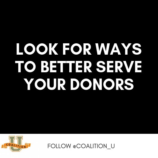 CoalitionU's tweet photo. Your Donors are very important and they help support your Non-profit. Their feedback is crucial to know how to serve them better and make them feel aligned with your mission. https://t.co/kt4K99MAm9
