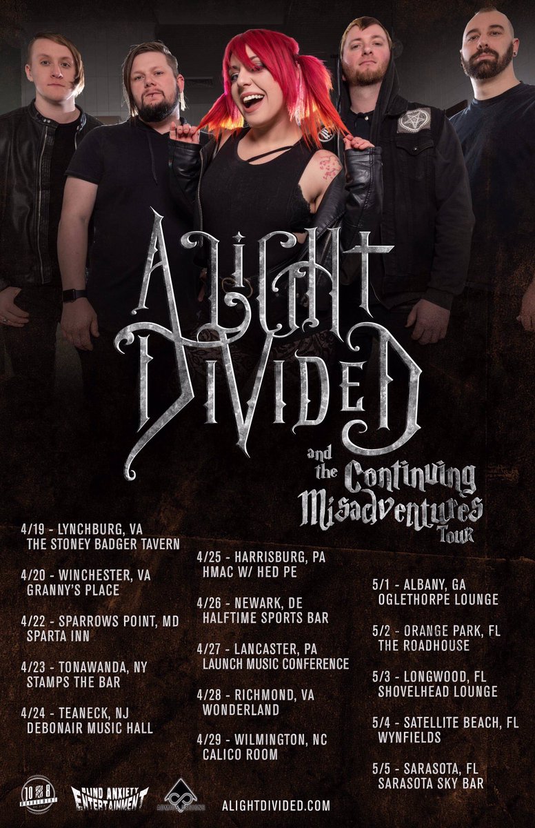ALightDivided's tweet photo. ⚠️TOUR ANNOUNCEMENT⚠️
It’s that time again fam! Check out the full list of dates and join us this spring for all the continuing misadventures! 👌#alightdivided #continuingmisadventures #tour #spring #announcement https://t.co/tQwkjrREim