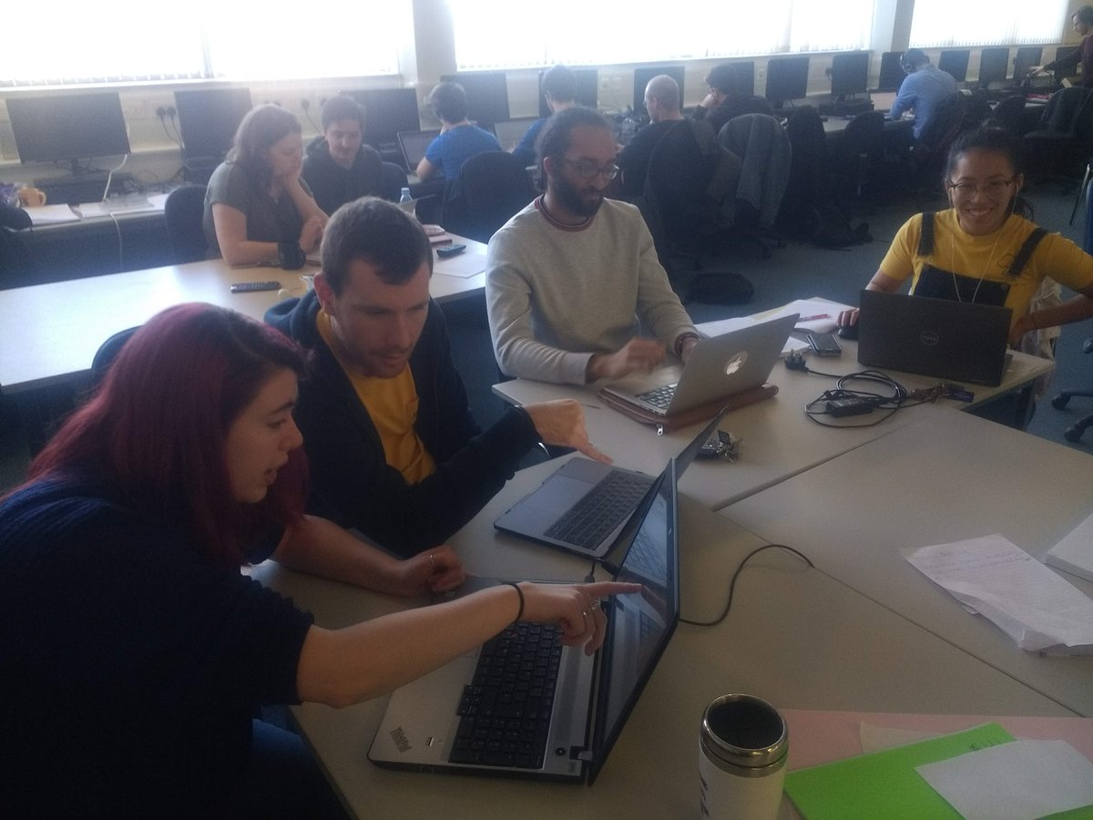ScotDIST_CDT's tweet photo. A couple of action shots from the Glasgow ScotDIST machine learning course back in Feb -- our CDT students teaching the rest of the department! https://t.co/fU4HvefgNO
