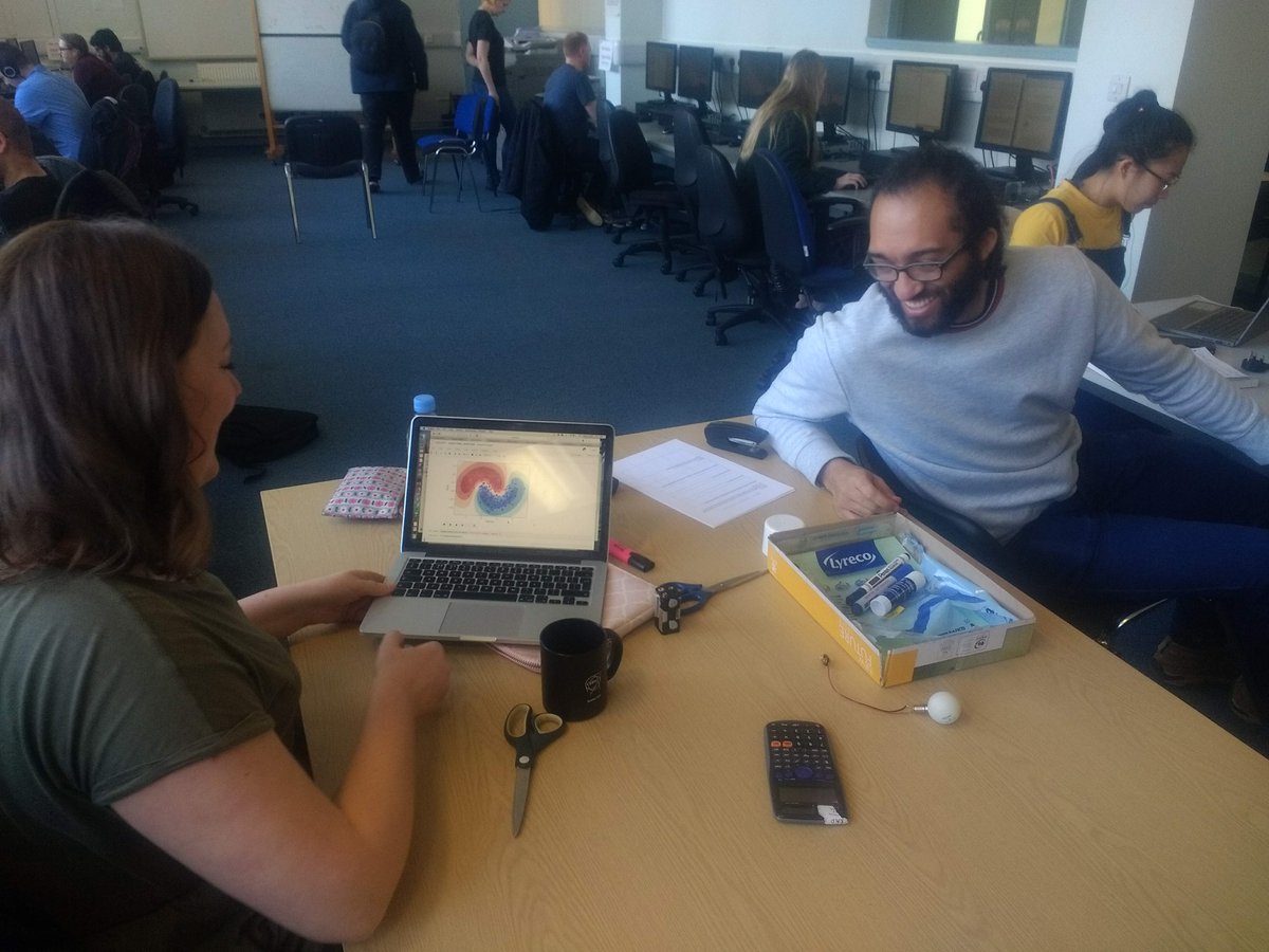 ScotDIST_CDT's tweet photo. A couple of action shots from the Glasgow ScotDIST machine learning course back in Feb -- our CDT students teaching the rest of the department! https://t.co/fU4HvefgNO