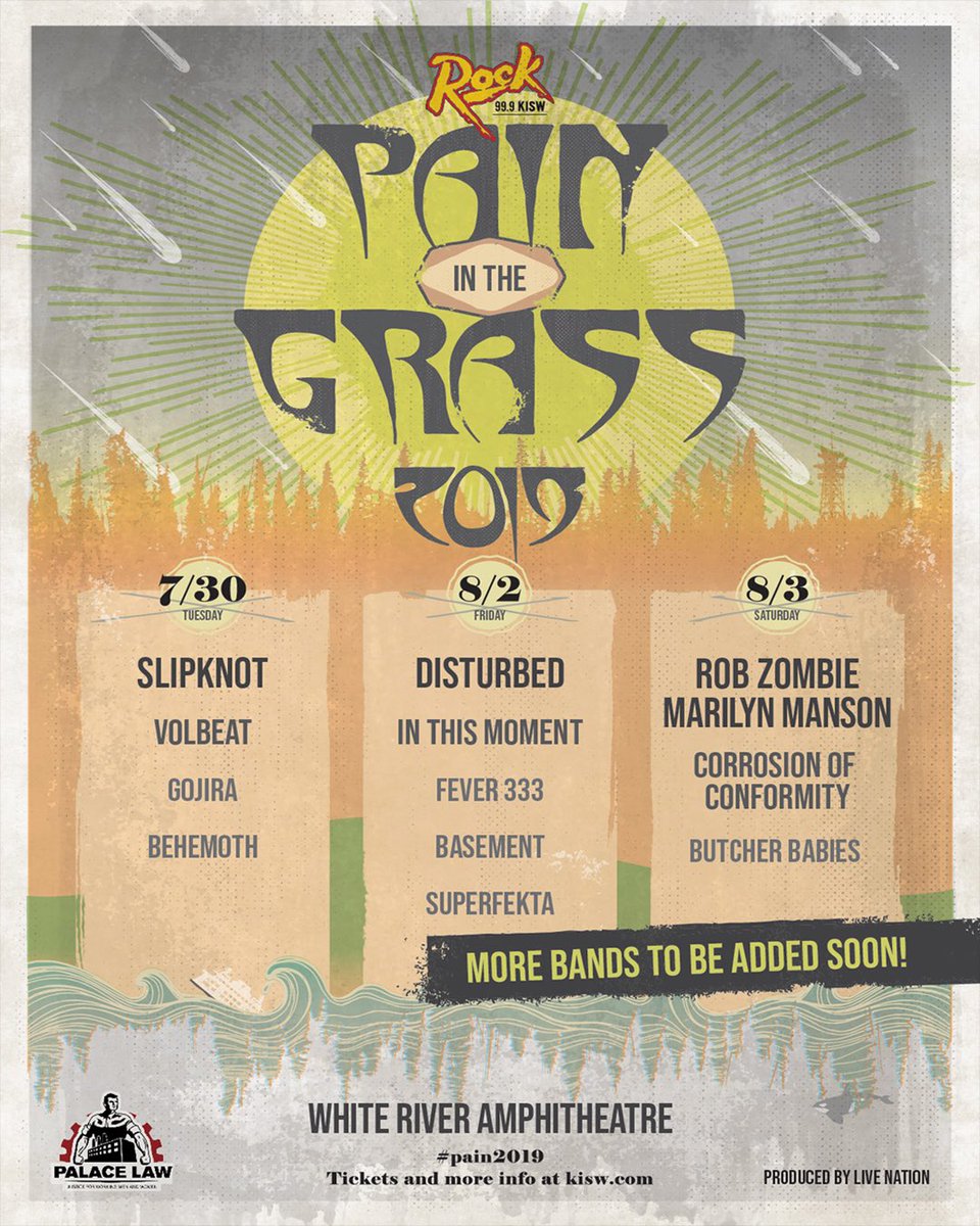 Pain In The Grass 2019
July 30 // Auburn, WA
w/ Volbeat, Gojira &amp; BEHEMOTH!
On-sale 3/29: knot1.co/AuburnWA