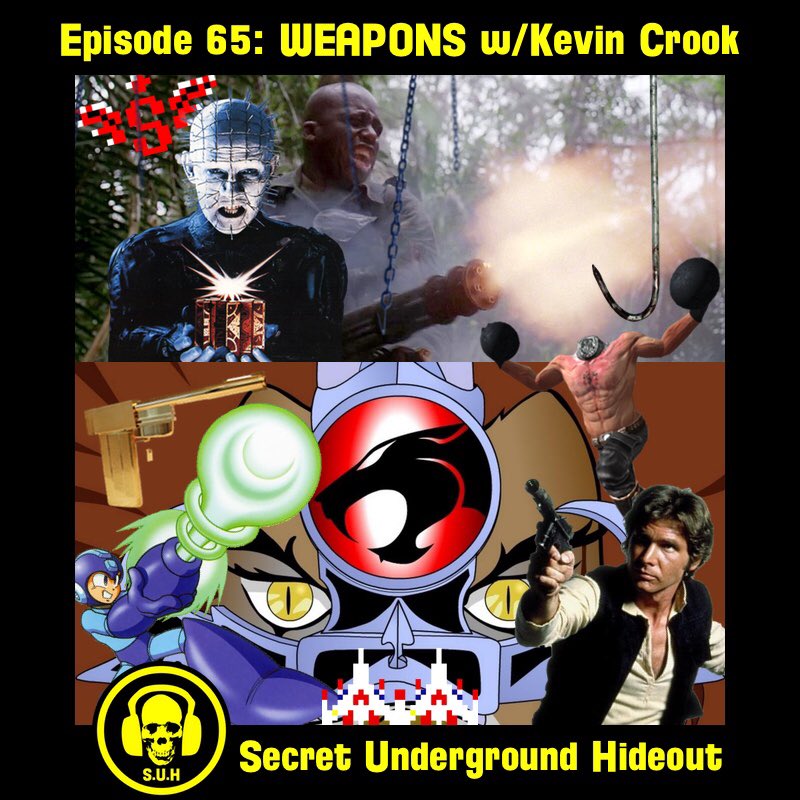 NEW EPISODE ALERT! @Aknuckle joins us to talk all sorts of pop culture #weapons from our youth. Get ready to be blasted, sliced, poked, and possibly prodded. Listen NOW! secretundergroundhideout.com/index.php/2019…