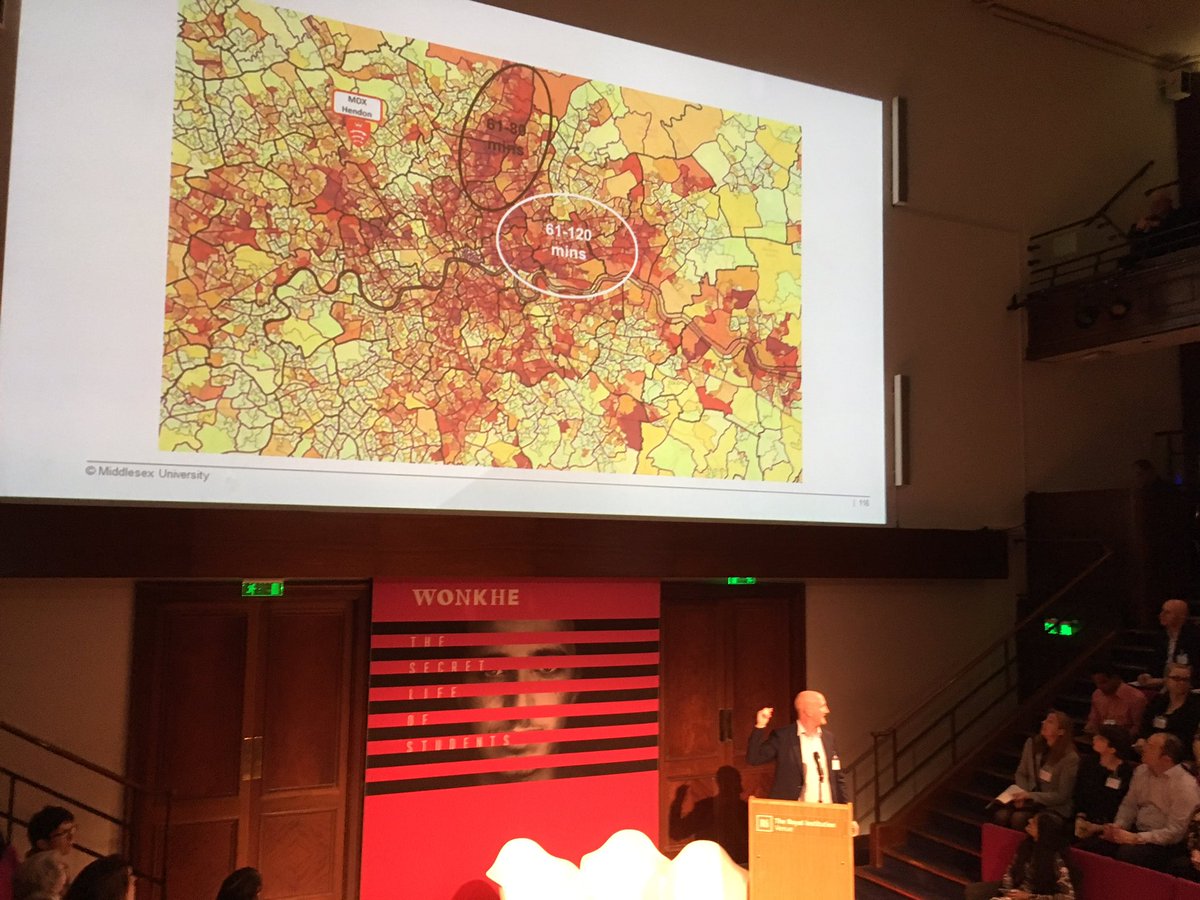 JessStrenk's tweet photo. “We need to engage with the lived realities of students”, Dr Simon Lewis, Head of Planning @MiddlesexUni, on commuter students &amp; challenging traditional perceptions of students @Wonkhe #secretlifeofstudents conference https://t.co/zUBmq9CGmU