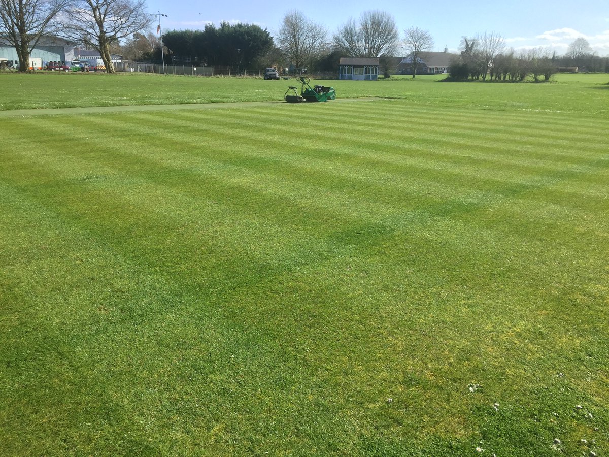 DevizesCC's tweet photo. Another productive afternoon with ⁦@benny67mac⁩ and @Richardmansell6. Heavy roller due this weekend, so plenty of work for this Saturday’s NatWest Cricket Force starting at 10am #getstuckin #volunteer #DCC https://t.co/goDQEwdAey