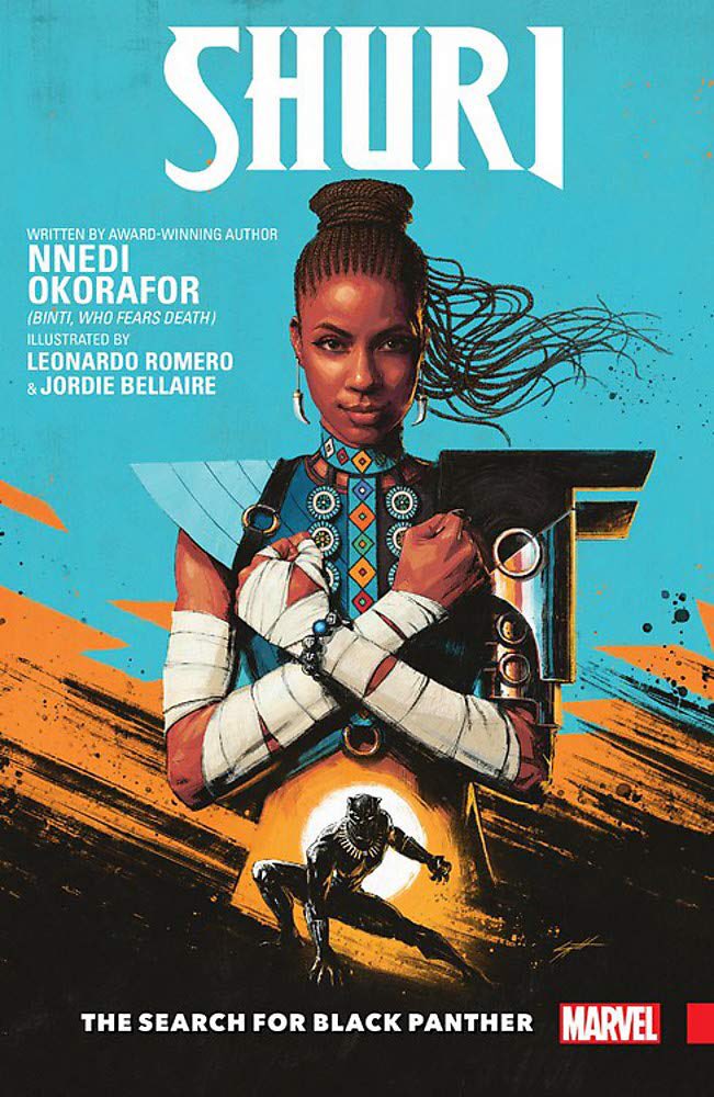 Nnedi's tweet photo. The first Shuri collection (which includes issues 1-5) will be released May 7. #Marvel #Shuri #BlackPanther https://t.co/uM9TjQFez6