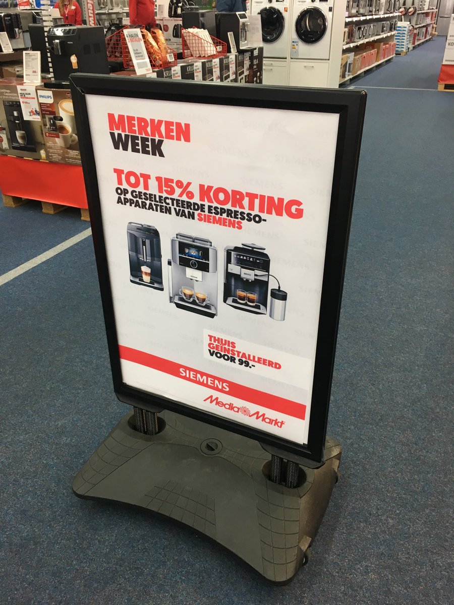 Deze week is het Merkenweek bij MediaMarkt. Dat betekent dat je van maandag tot en met zondag (25-3-2019 t/m 31-3-2019) heel veel korting krijgt op producten van topmerken. #MediaMarktHeerhugowaard #Heerhugowaard #merkenmarkt #markt #voordeel #korting #koffie #bakkie #rt #volg