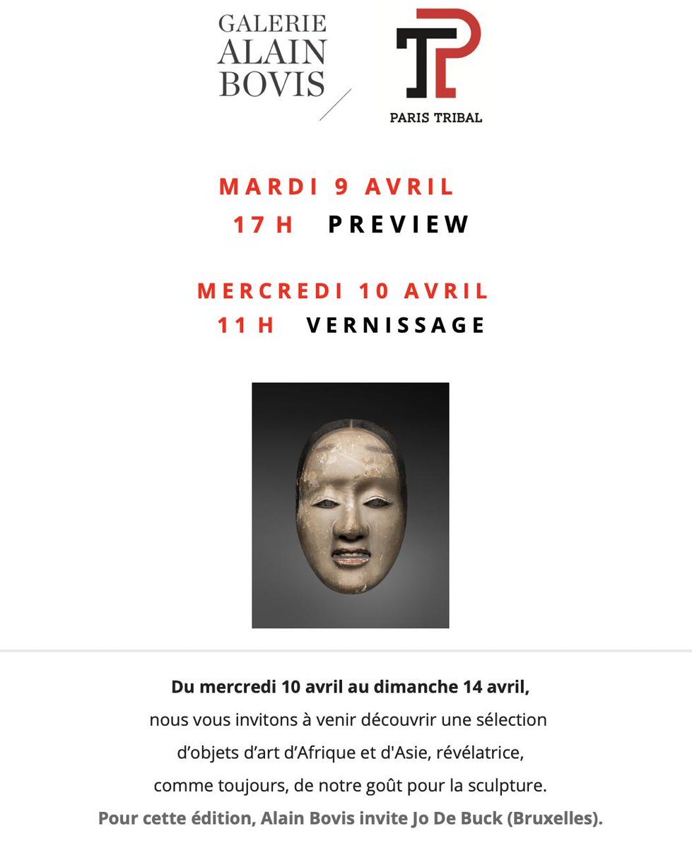 La galerie Alain Bovis exposera des objets d'Afrique et d'Asie pour <a href="/ParisTribal/">Paris Tribal</a> Jo De Buck sera invité à exposer à la galerie pour l'occasion. 
!!! PREVIEW le mardi 9 avril et vernissage le 10 avril.