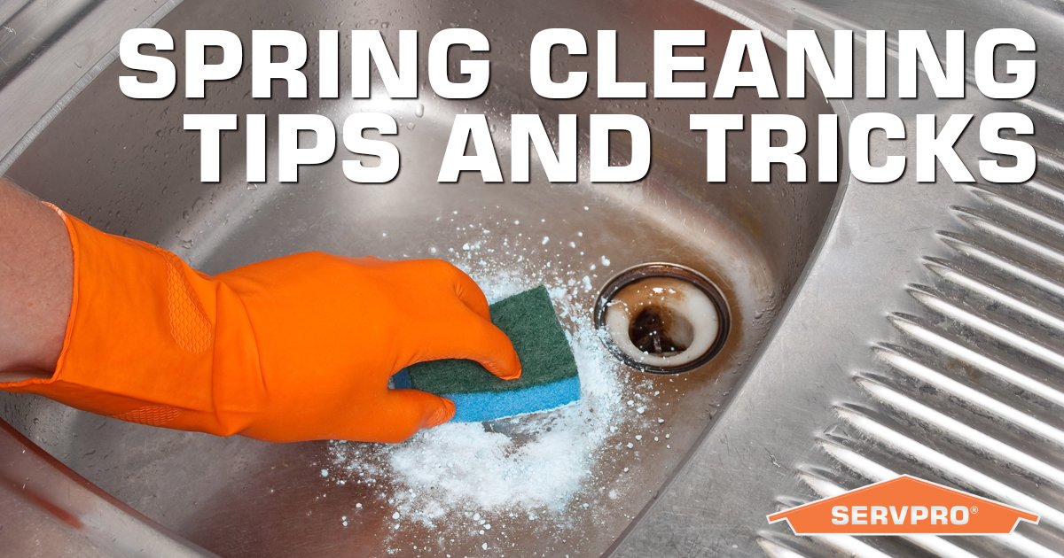 Clean stainless steel sinks with baking soda. Wet your sink and faucet, sprinkle baking soda, and scrub with a sponge. Add salt to the soda for a deeper scrub. #CleaningTips