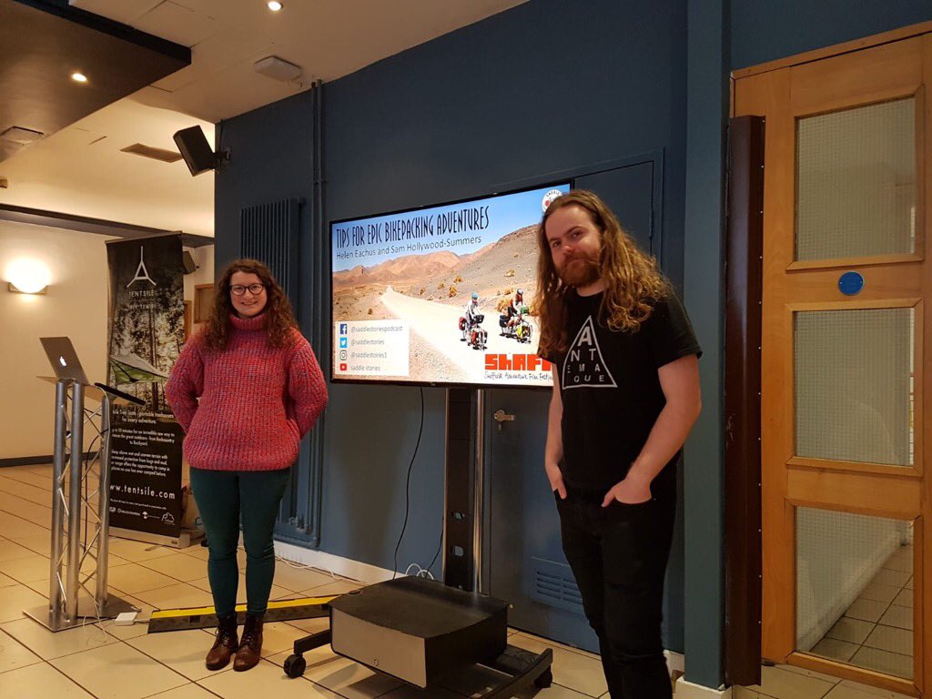 saddlestories's tweet photo. Thanks @ShefAdvFilmFest for inviting us to show our film 'Slow Motion: A Year by Bike' and share our tips for epic bikepacking adventures. We had an awesome weekend and hope to have inspired a few people to hit to road for a two-wheeled adventure
#bikepacking #bmcshaff #indiefilm https://t.co/4blT2VB21p