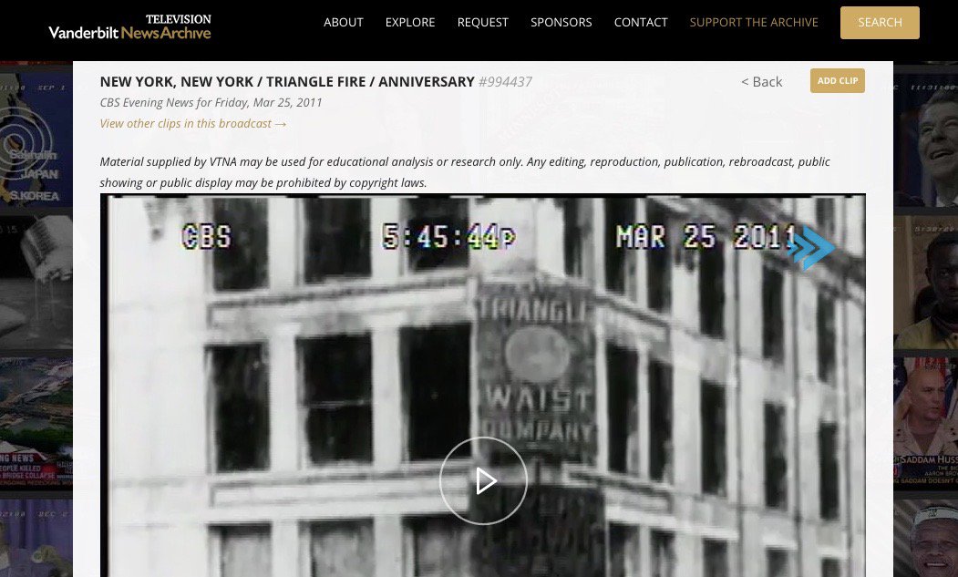 vutvnews's tweet photo. 146 garment workers (123 women and 23 men) died #OTD in 1911 in the #TriangleShirtwaistFire in #NewYorkCity. On the 75th and 100th anniversaries of this event, @CBSNews aired reports about it:
https://t.co/eSMFeIjy3E / https://t.co/Zq9XZFLIOx
#WomensHistoryMonth https://t.co/bxRPzfkjZE