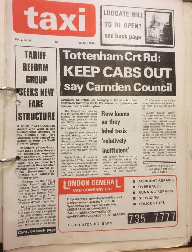 THIS WAS 1978 SOUND FAMILIAR FUNNY THE TRADE HAD MORE BOTTLE THEN THAN ITS GOT TODAY #London #TaxiProtest