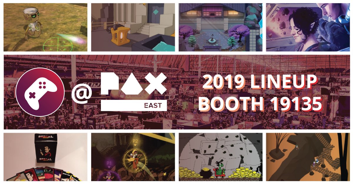Playcrafting's tweet photo. Our #PAXEast lineup is live! Visit Booth 19135!

BOOM BITS: @play_naughty
CROSSHATCH: @rustforms
MAZU: @MazuTheGame
RETURN TO THE STARS: @ninja_festive
SERIAL THRILLER: @jasonfriedberg
SKORECERY: @teamgrapplehook
STINKY SNAKE: @dbatticstudios
WHERE SHADOWS SLUMBER: @GameRevenant https://t.co/Mu6SG8vFre
