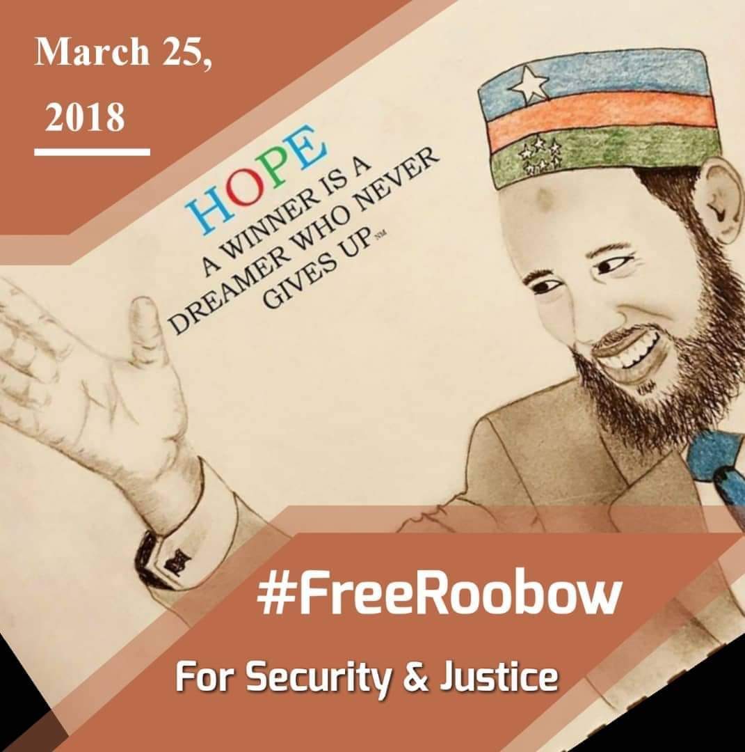 IsmacilMire's tweet photo. #Roobow The leader of the peace process, the candidate of the people in the recent elections for the presidency of Southwest #Somalia , has been assaulted and kidnapped in his supporters, and Fifteen of them were killed.

#FreeRoobow
#Somalia https://t.co/zrJWcT783M