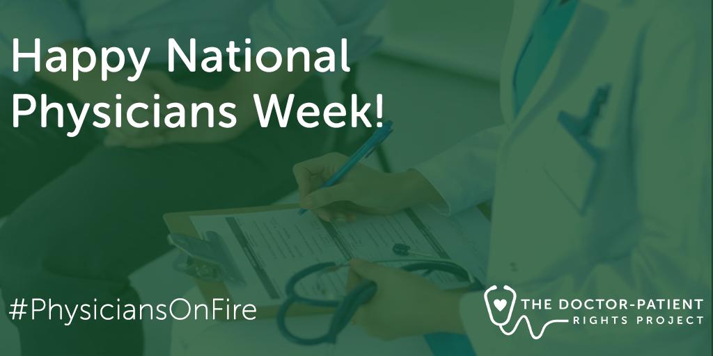 DrPatientRights's tweet photo. Happy National Physicians Week⚕️! We are thankful for physicians and their tireless work in support of patients. RT to show your support! #physiciansonfire https://t.co/hY2nZawoGW