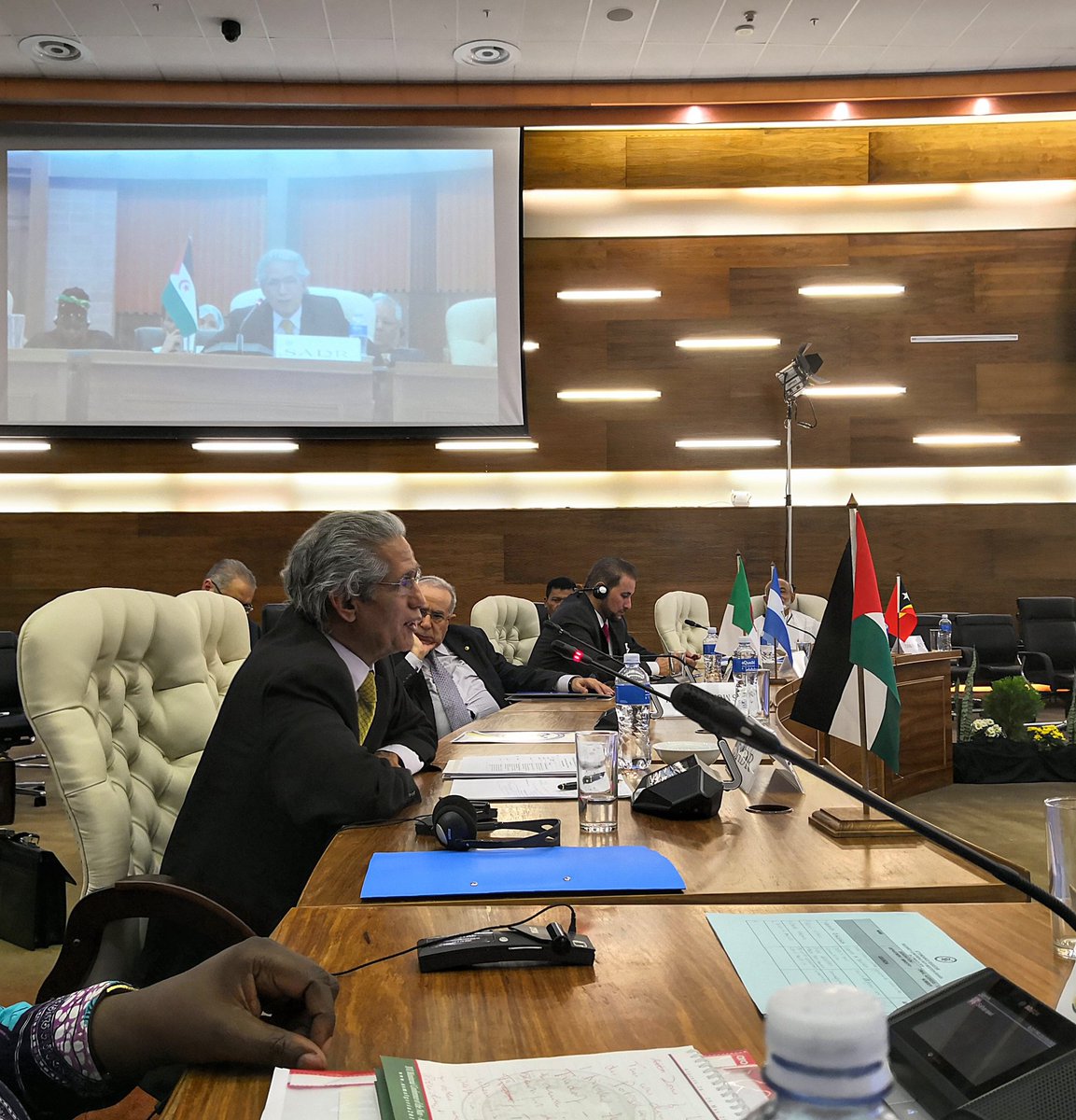 SADR Foreign Minister Salek addressing #SADCSaharawiSolidarity - role of the #EU in the illegal exploitation of #westernsahara natural resources is unacceptable; their own courts have made illegality clear, & their actions threatens to undermine UN Peace Process #SADC