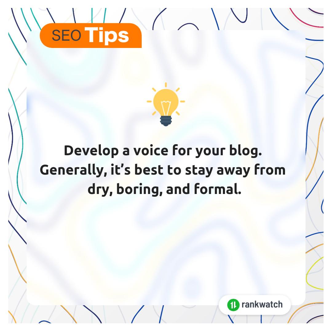 RankWatch's tweet image. Voice can become a unique identity for your blog.

#SEO #SEOtips #optimisationtips #seosolutions #seosoftware
#digitalmarketing #SEM #website #SEOlearning #SMM