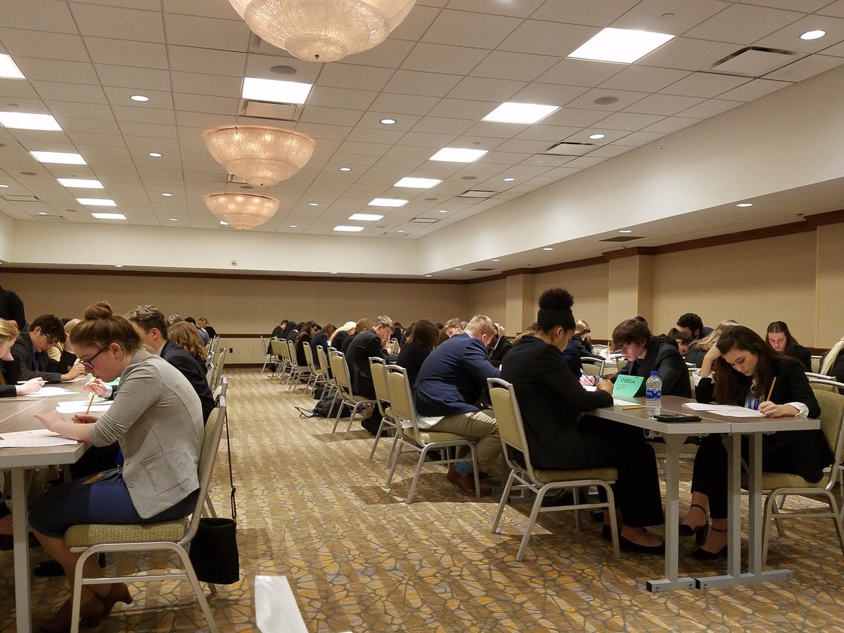 Mrs_Spitznagel's tweet photo. Testing has started at our DECA State Competition. Good luck to our 13 competitors. #WeAreMehlville https://t.co/xZF07bpGWH