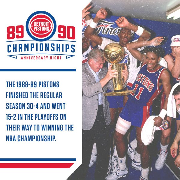 Detroit Pistons On Twitter The Bad Boys Had A Ridiculous Run To Their First Title We Ll Be Honoring Members Of The Squad This Saturday Be There Https T Co Jy8ujronuz Https T Co 8kbujt43d6