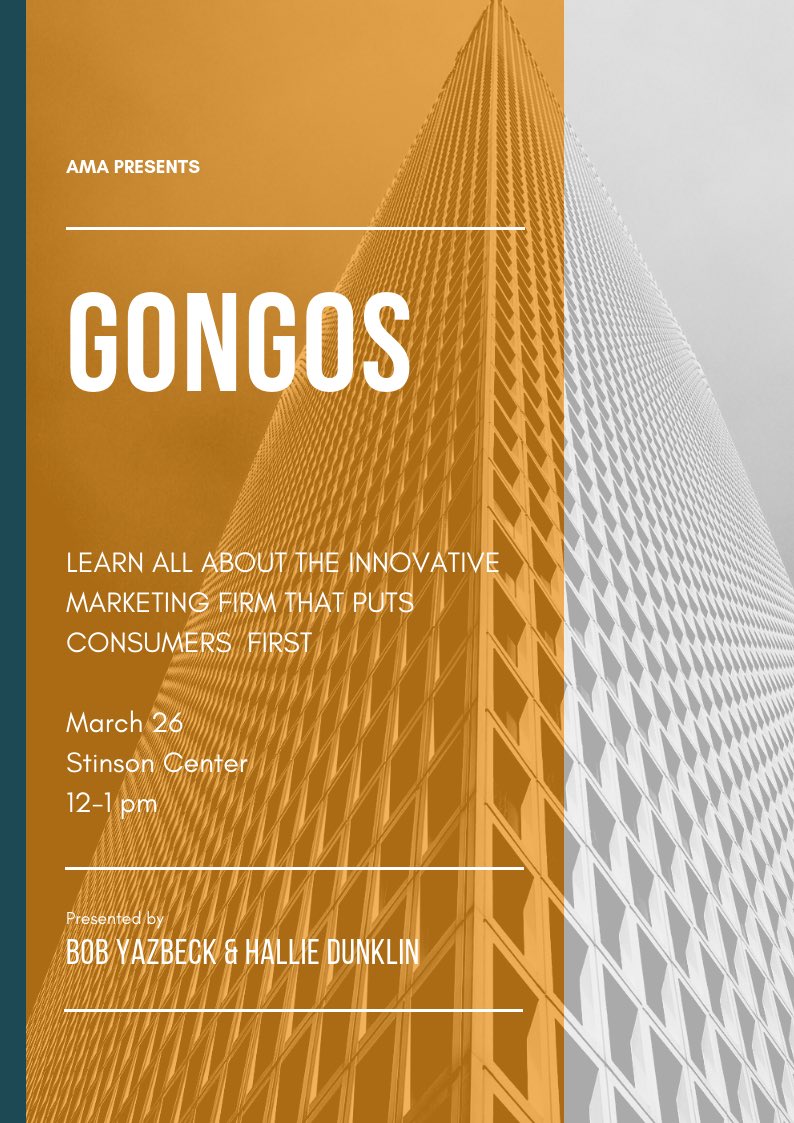 AMA_OU's tweet image. TOMORROW AT NOON! Come to the Stinson Center and learn about Gongos, an innovative marketing firm! Yes, there will be FREE DIBELLA'S SUBS WAITING FOR YOU😋 see you there!