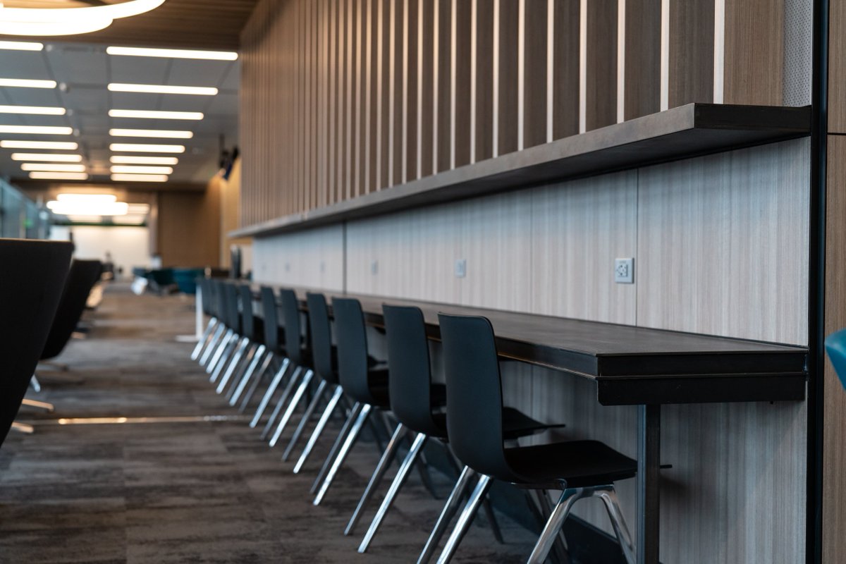 SarabiStudio's tweet photo. A few shots from our recently completed work for @AUStinAirport designed by @gensler_design featuring extensive blackened steel plate and sheet metal. https://t.co/Yc2cPLHegR