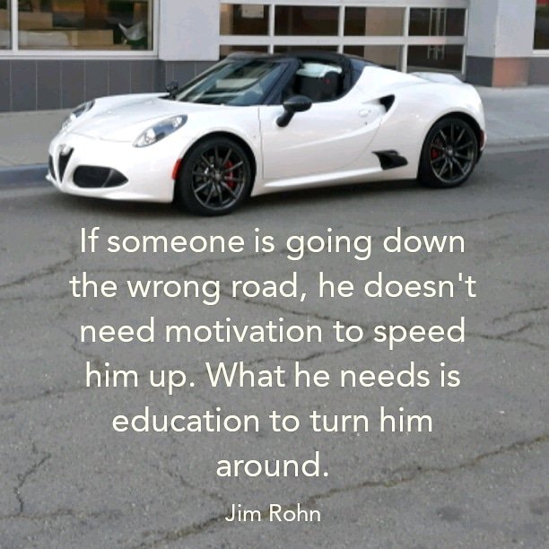ThomasPaltzer's tweet image. If someone is going down the wrong road, he doesn't need motivation to speed him up. What he needs is education to turn him around. ~ Jim Rohn

To learn how to brand yourself instead of the company you're selling for, go here: ThomasPaltzer.com