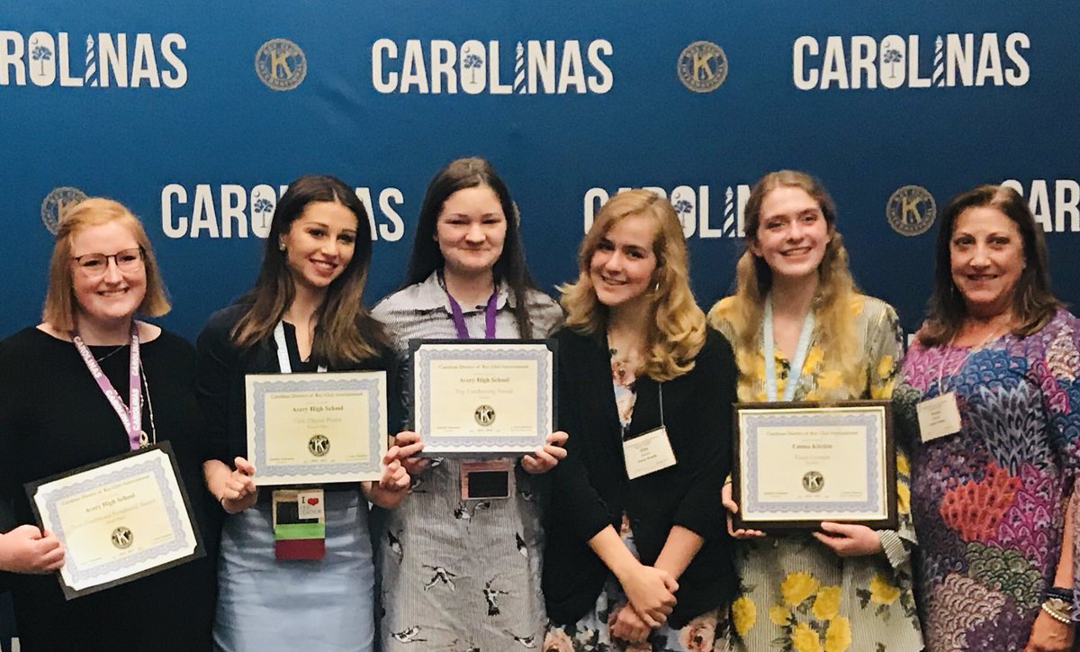 tshadoin's tweet photo. Congratulations to Avery High Key Clubbers who participated in the Carolinas District Convention this past weekend. Club with Largest Donation to UNICEF &amp; Eliminate Project 
1st Place Essay - Emma Kitchin 
2nd Place Digital Poster
3rd Place Scrapbook https://t.co/qMtGZSfU8j