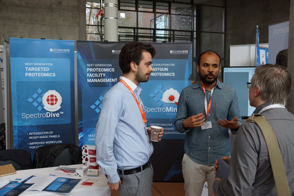 biognosys's tweet photo. We're super excited to have launched #SpectroDive 9.0 at the annual meeting of the #EuPA2019 today! Come visit us at booth #22; our experts are happy to give you software demos, answer your questions or explain their posters to you! #proteomics #lcms #mrm #prm #targetedproteomics https://t.co/Hkol4f9Zzu